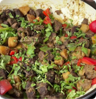 Anjeramalwah with chicken or beef suqar